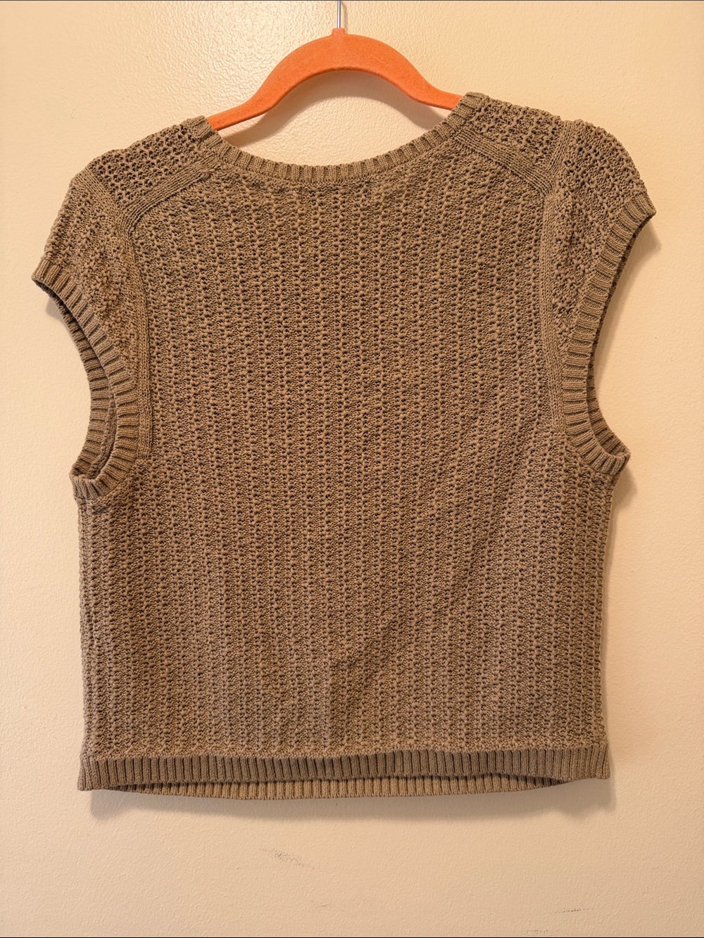 Banana Republic Taupe Knit Cap Sleeve Crewneck Sweater - Picture 3 of 4